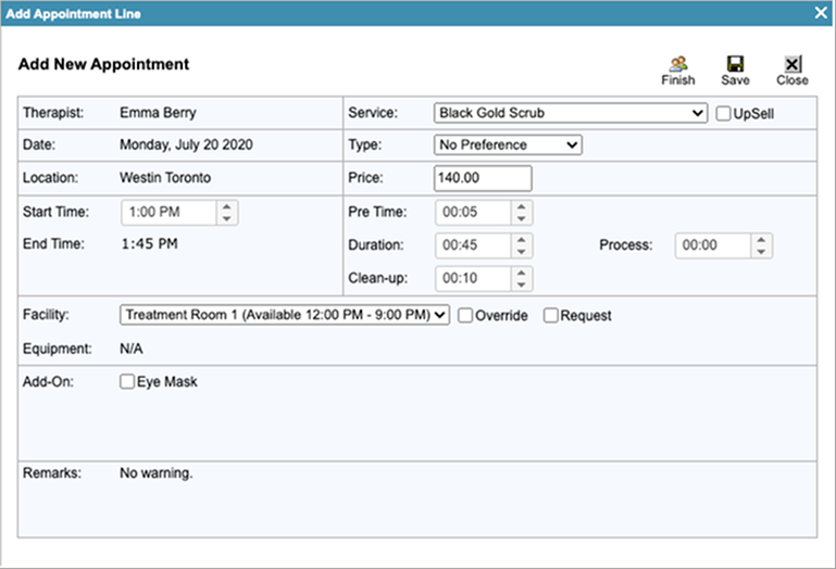 The legacy Add Appointment dialog: a dense window with a blue title bar and pixelated toolbar icons.
