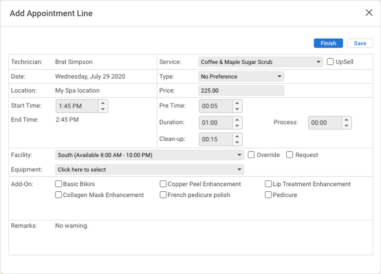 The Add Appointment dialog restyled with the same fields in the same order, clearer inputs and real buttons.